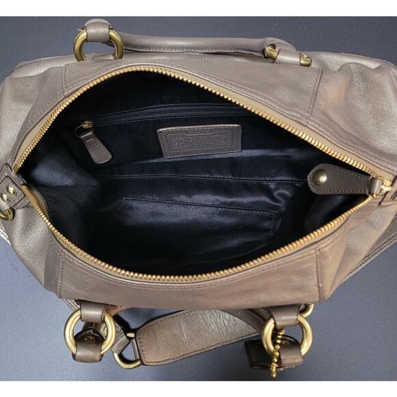 Coach Asley Leather Convertible Gunpowder Satchel Shoulder Bag MSRP $400 - Picture 5 of 7